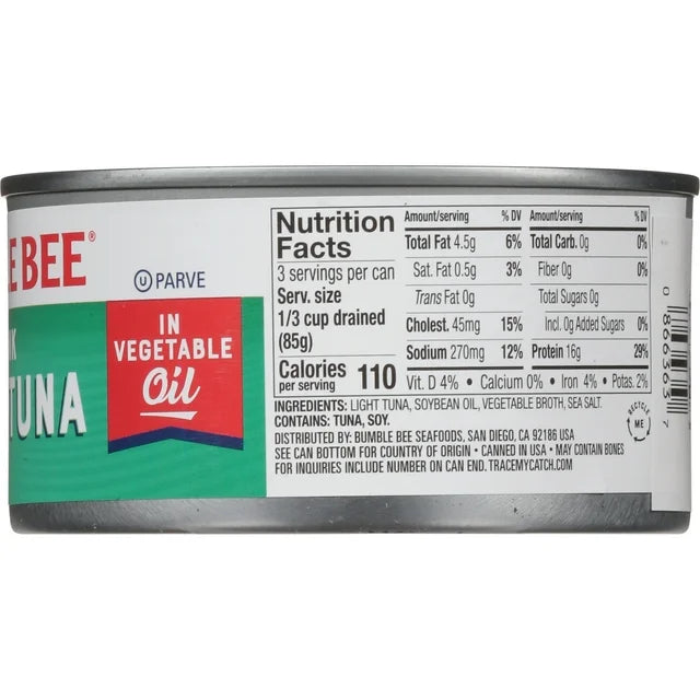 Load image into Gallery viewer, BUMBLE BEE CHUNK LIGHT TUNA IN VEGETABLE OIL
