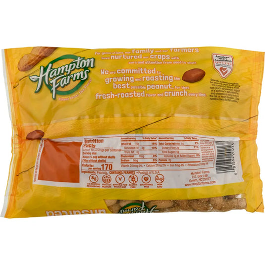 HAMPTON FARMS UNSALTED ROASTED PEANUTS