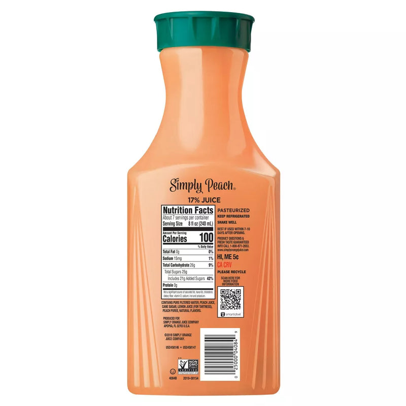 Load image into Gallery viewer, SIMPLY PEACH JUICE DRINK
